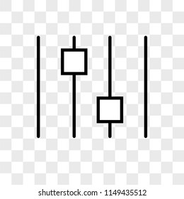 Settings vector icon on transparent background, Settings icon