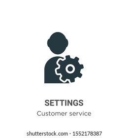 Settings vector icon on white background. Flat vector settings icon symbol sign from modern customer service collection for mobile concept and web apps design.