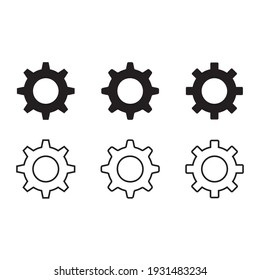 Settings vector icon on white background