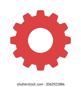 Icono de vector de configuración. Símbolo rojo
