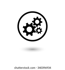 Settings - vector icon with shadow