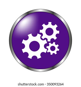 Settings - vector icon; violet button