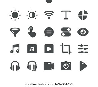 Settings Vector Icons - Pixel Perfect, Solid Pictograms for Web Graphics and Apps. Simple and Minimal Pictogram