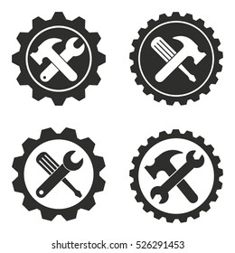 Settings vector icons set. Illustration isolated for graphic and web design.