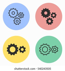 Settings vector icons set. Illustration isolated for graphic and web design.