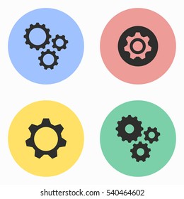 Settings vector icons set. Illustration isolated for graphic and web design.