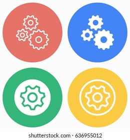 Settings vector icons set. Illustration isolated for graphic and web design.