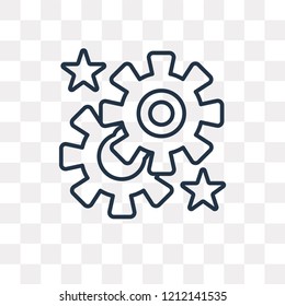Settings vector outline icon isolated on transparent background, high quality linear Settings transparency concept can be used web and mobile