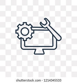 Settings vector outline icon isolated on transparent background, high quality linear Settings transparency concept can be used web and mobile
