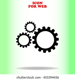 Settings web icon. Black illustration on white background