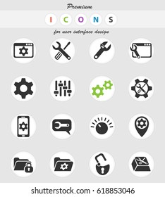 settings web icons for user interface design