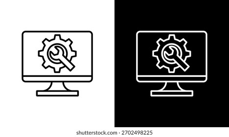 Settings White Icon Set Design