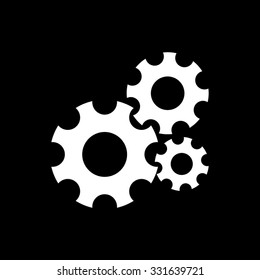 Settings - white vector icon
