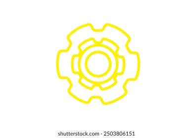 Settings yellow icon. Gear Icon Set - Vector Collection of Gears App settings, tool, symbol and productivity white background vector illustration.