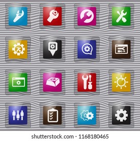 Settins glass web icons for user interface design