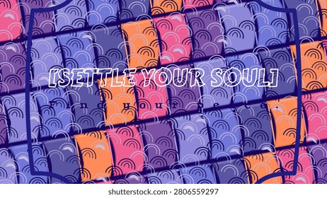 SETTLE YOUR SOUL white background text mask with tiered 3d cast shadow
