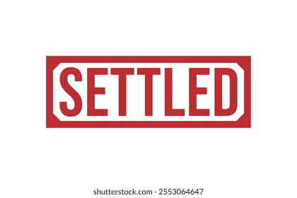 SETTLED red rubber stamp vector design.