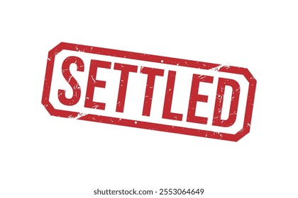 SETTLED red rubber stamp vector design.