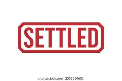 SETTLED red rubber stamp vector design.