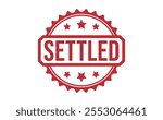 SETTLED rubber stamp on white background. SETTLED Stamp.