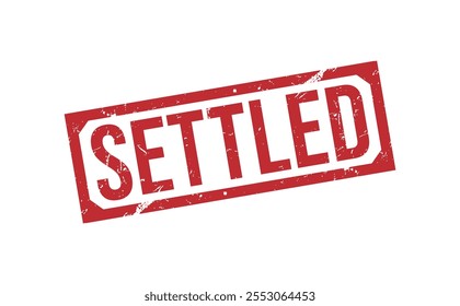 SETTLED rubber stamp on white background. SETTLED Stamp.