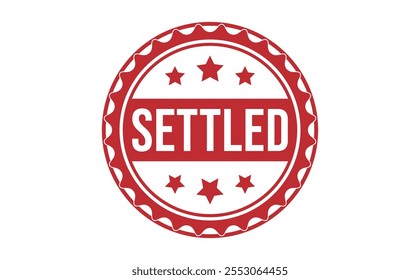 SETTLED rubber stamp on white background. SETTLED Stamp.