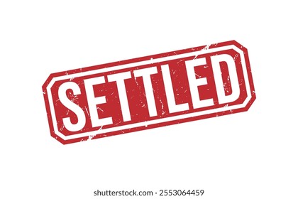 SETTLED rubber stamp on white background. SETTLED Stamp.