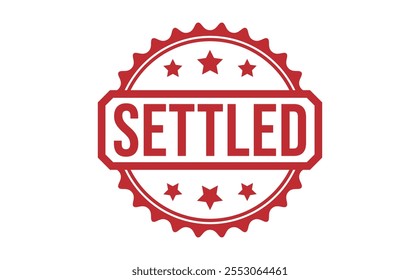 SETTLED rubber stamp on white background. SETTLED Stamp.