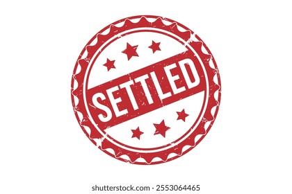 SETTLED rubber stamp on white background. SETTLED Stamp.