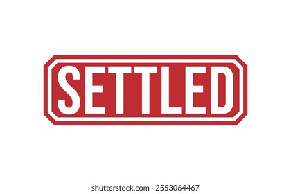 SETTLED rubber stamp on white background. SETTLED Stamp.