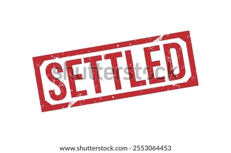 SETTLED rubber stamp on white background. SETTLED Stamp.