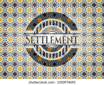 Settlement arabic emblem. Arabesque decoration.