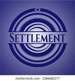 Settlement badge with jean texture