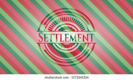 Settlement christmas emblem. Vector Illustration. Detailed.
