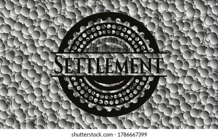 Settlement dark emblem with grey bubbles background. Retro. Vector Illustration. Detailed. 
