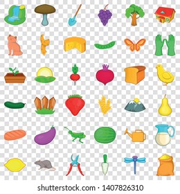 Settlement icons set. Cartoon style of 36 settlement vector icons for web for any design