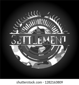 Settlement on grey camo texture