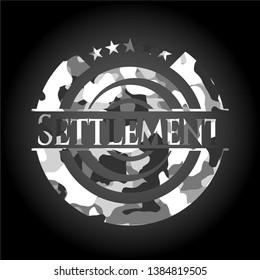 Settlement on grey camouflage pattern