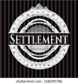 Settlement silvery emblem or badge