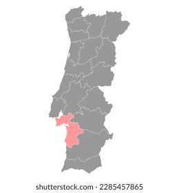 Setubal Map, District of Portugal. Vector Illustration.