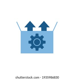 setup Box install icon  in color icon, isolated on white background 