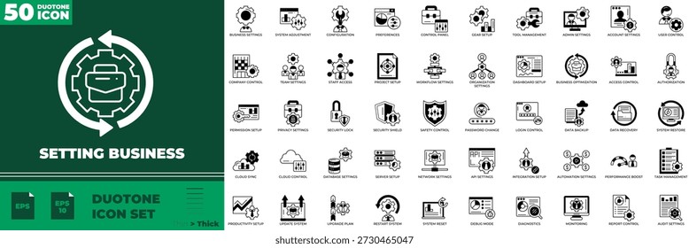 Setup Business Duotone Editable Icons set