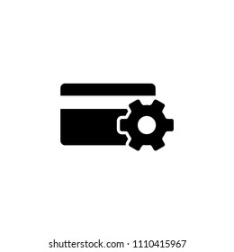 Setup Credit Card. Flat Vector Icon. Simple Black Symbol On White Background