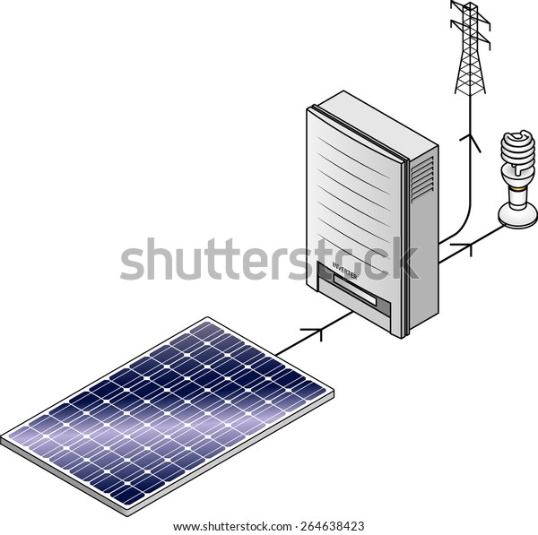 Setup Diagram Domestic Household Solar Power Stock Vector Royalty Free 264638423