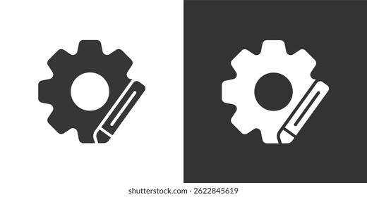 Setup editing icon. Solid glyph series icon