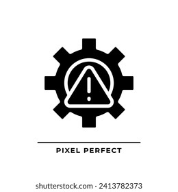 Setup error black glyph icon. Technical problem. System failure. Software installation error. Warning sign. Silhouette symbol on white space. Solid pictogram. Vector isolated illustration