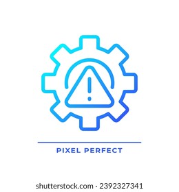 Setup error pixel perfect gradient linear vector icon. Technical problem. System failure. Software installation error. Thin line color symbol. Modern style pictogram. Vector isolated outline drawing