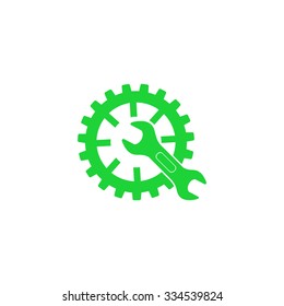 Setup icon in the form of gears and wrench.