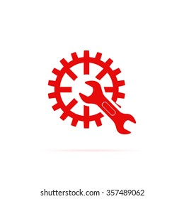 Setup icon in the form of gears and wrench.
