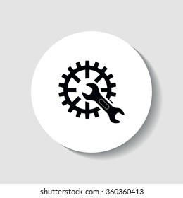 Setup icon in the form of gears and wrench.